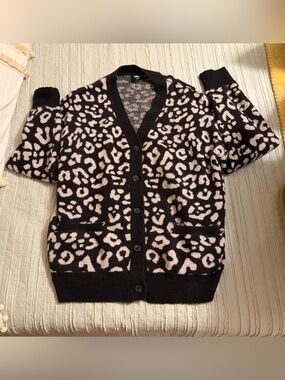 OTHER UK Leopard Print Oversized Cardigan Size Medium